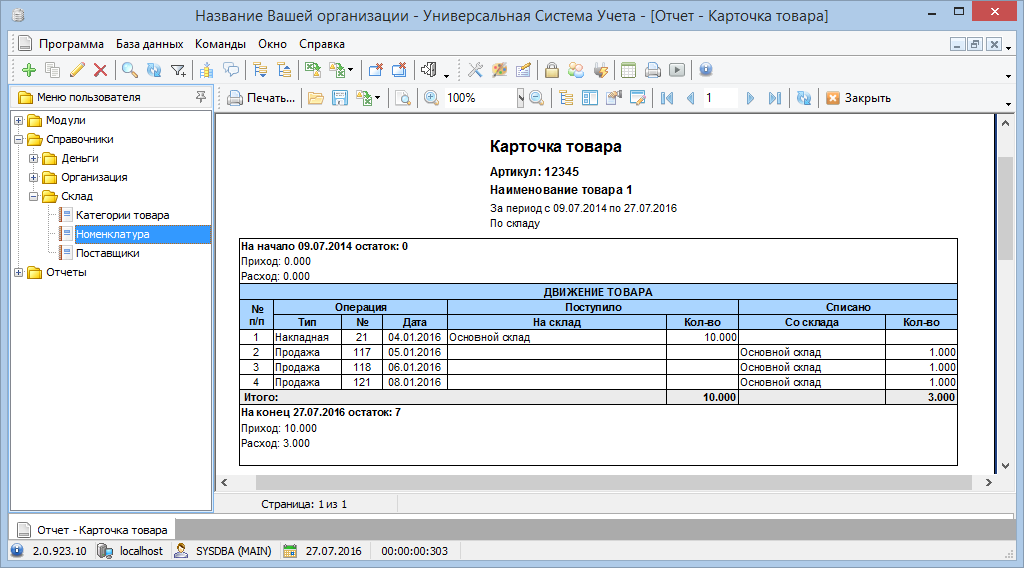 Анализ определенного товара class=